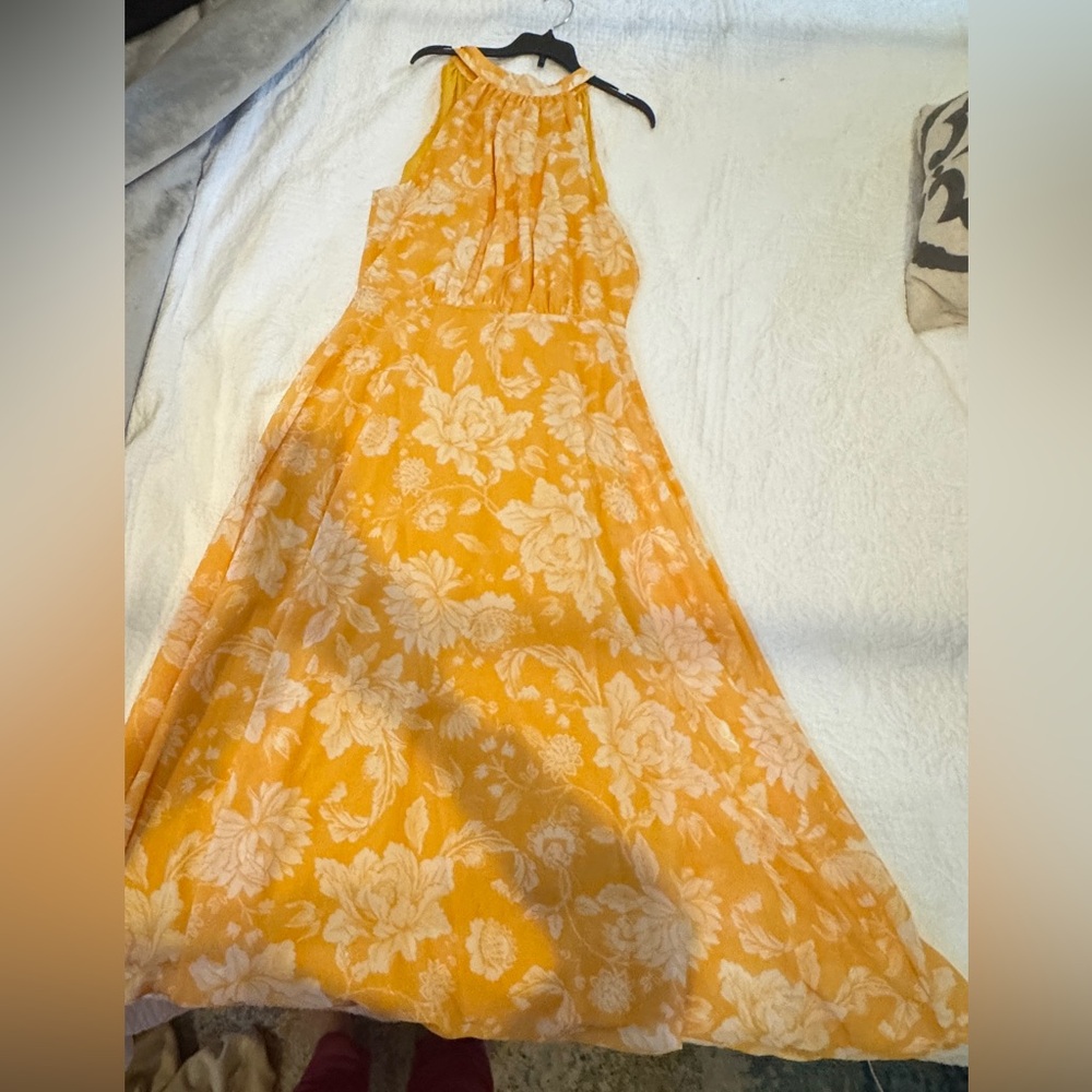 Flying Tomato Asymmetrical Yellow Floral Dress